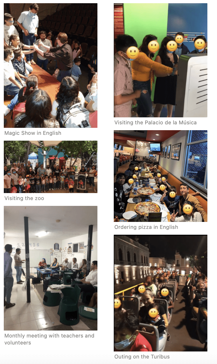 Images of outings with children of Caimede